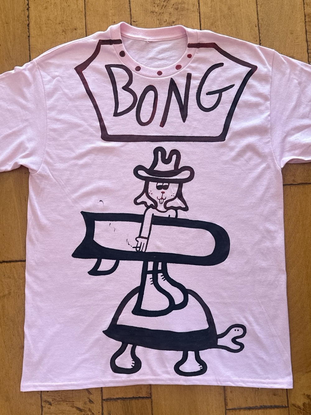Graphic Pink Japan Surfer Cartoon Tee